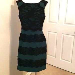 Antonio Melani Black and Green Dress Size 4